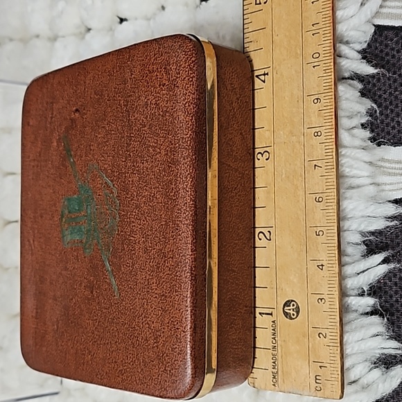 Vintage box for man jewelry, handmade embroidery designs inside. Gentlemen 🎁 - Picture 8 of 9